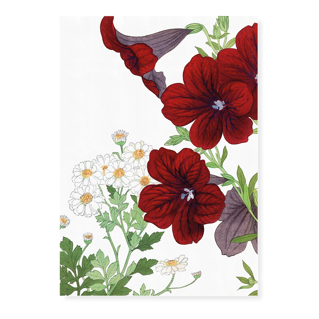 Matricaria & Salpiglossis By Tanigami Kônan Art-Print