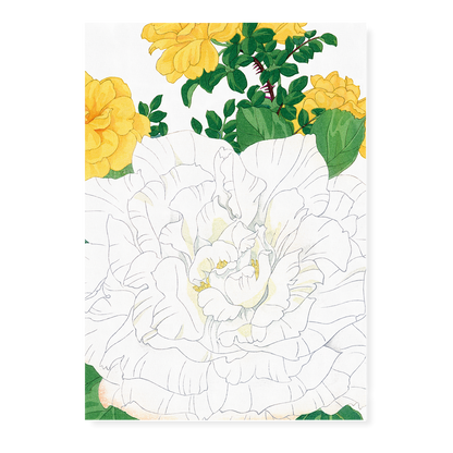 White & Yellow Roses By Tanigami Kônan Art-Print