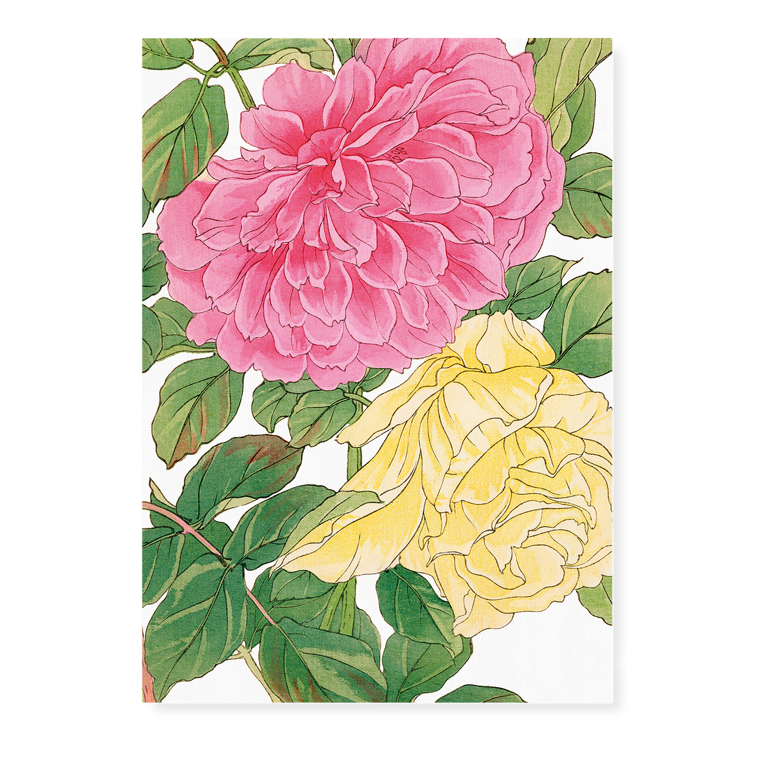 Pink & Yellow Rose By Tanigami Kônan Art-Print