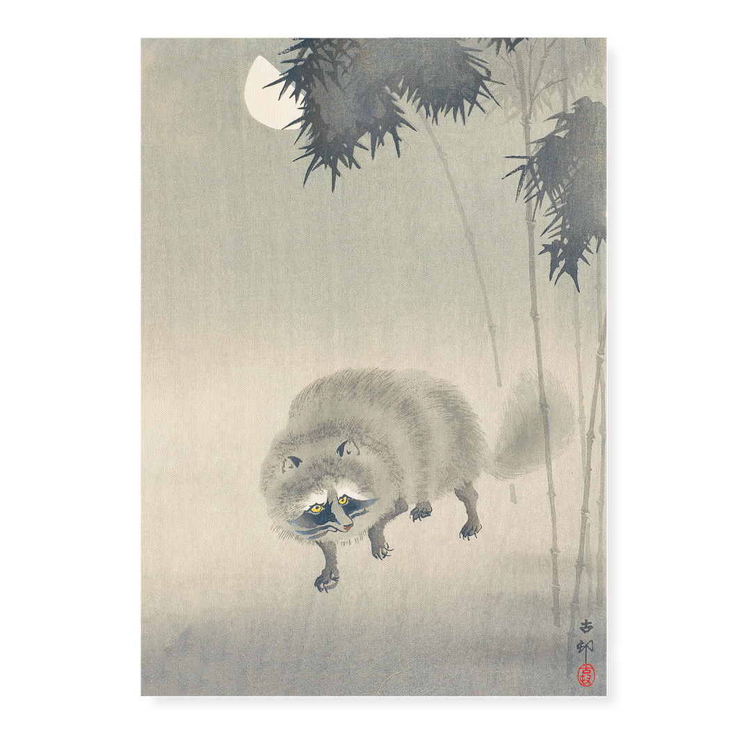 Badger And Bamboo By Ohara Koson - Art Print