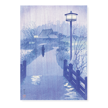 Rainy Evening at Shinobazu Pond By Kasamatsu Shiro - Art Print