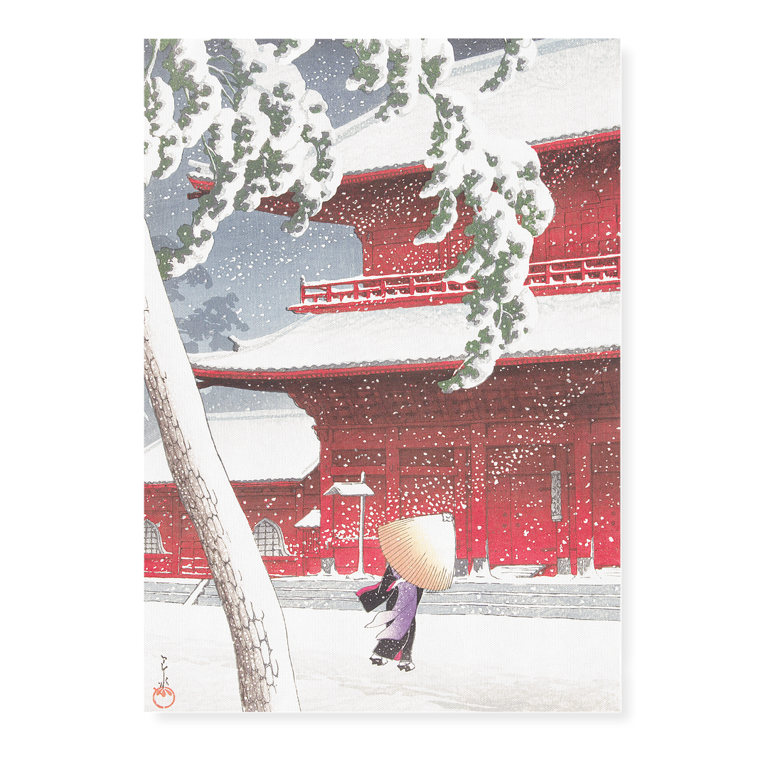 Zojo Temple in Snow, Shiba By Kawase Hasui - Art Print