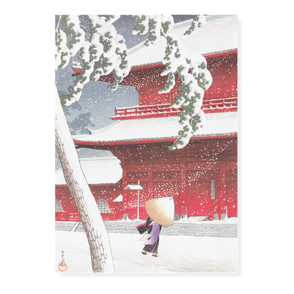 Zojo Temple in Snow, Shiba By Kawase Hasui - Art Print