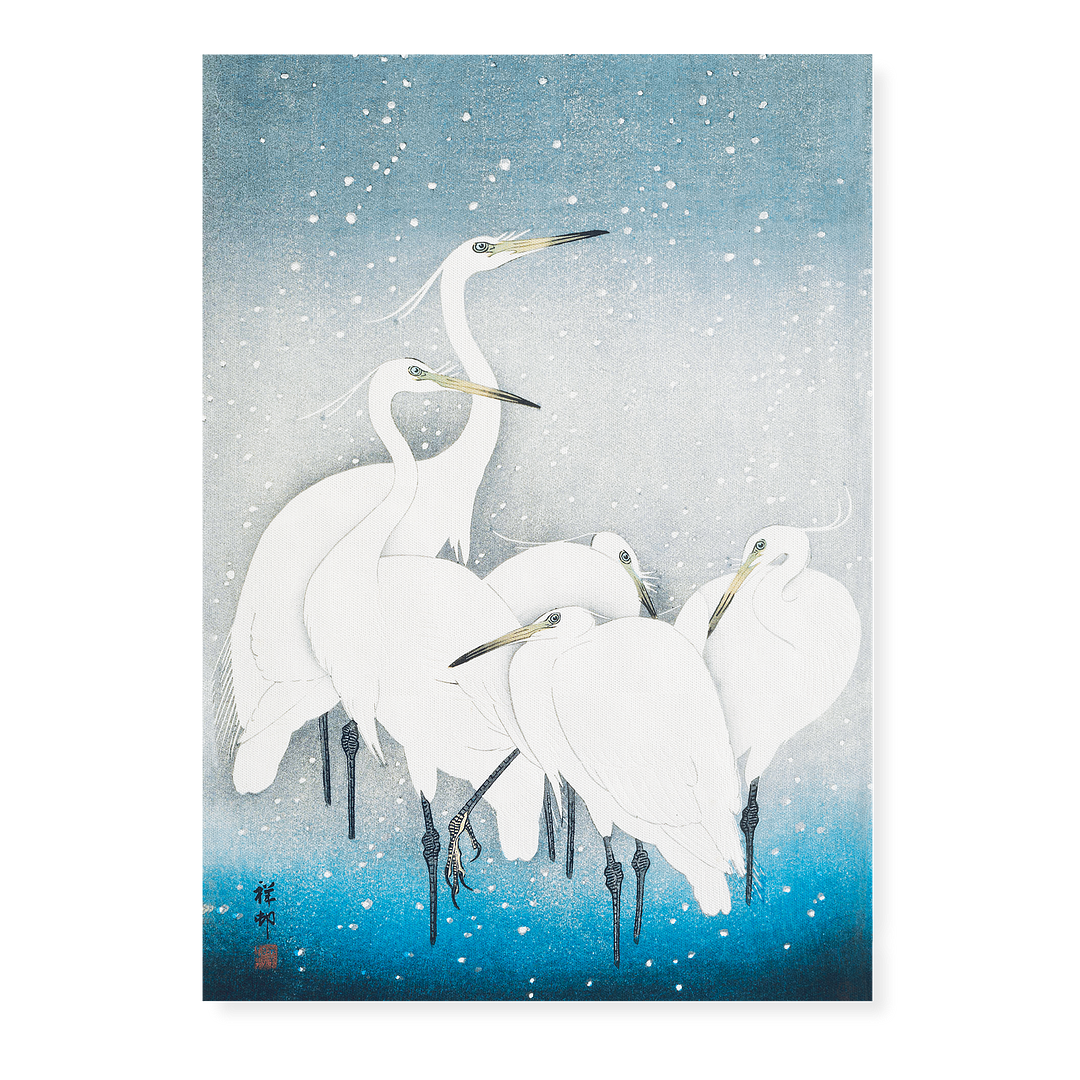 Group of Egrets By Ohara Koson - Art Print