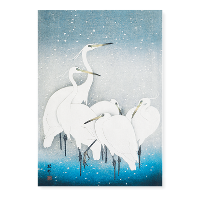 Group of Egrets By Ohara Koson - Art Print