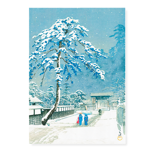 Honmonji Temple at Ikegami By Hasui Kawase - Art Print