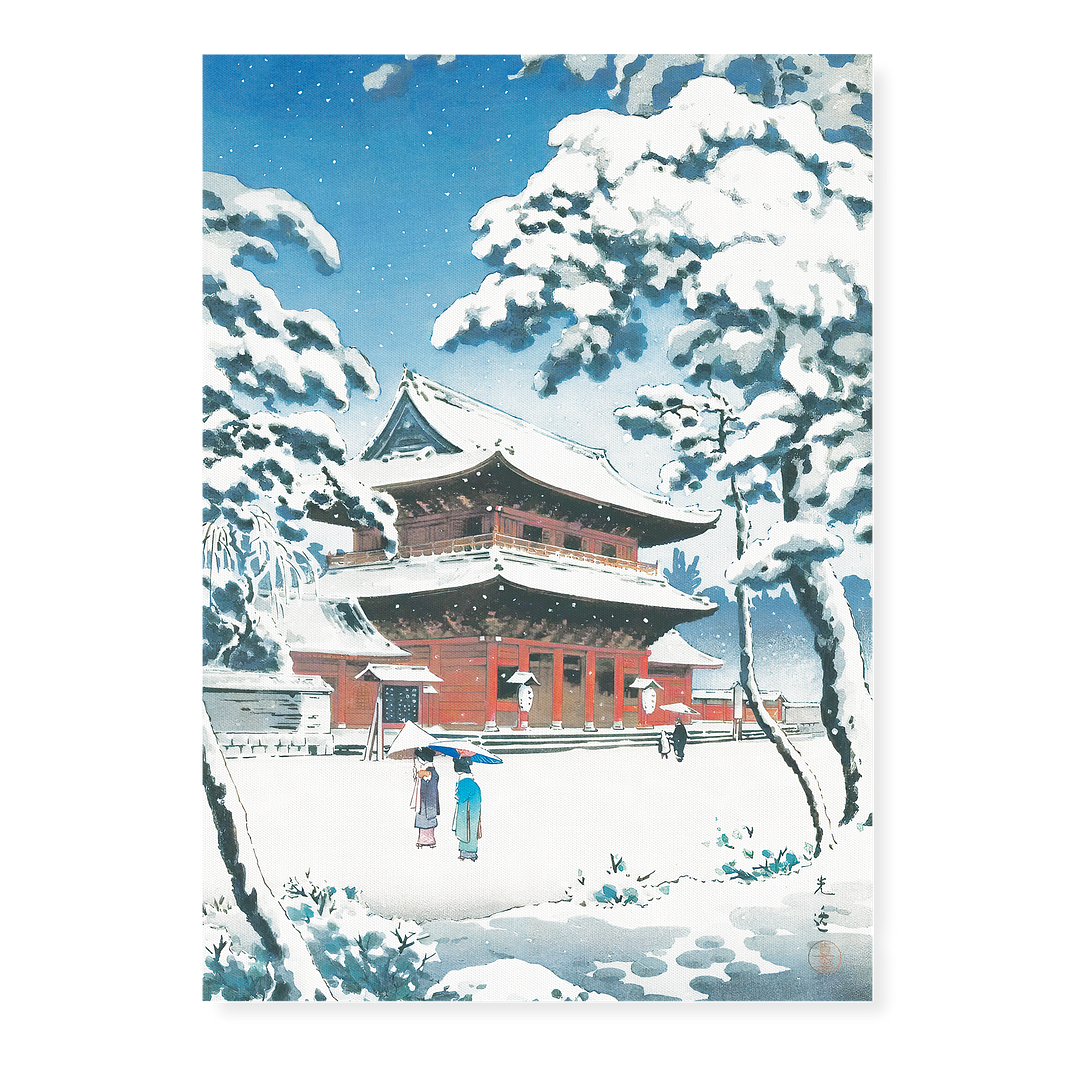 Zojo-ji Temple in Snow By Koitsu Tsuchiya - Art Print