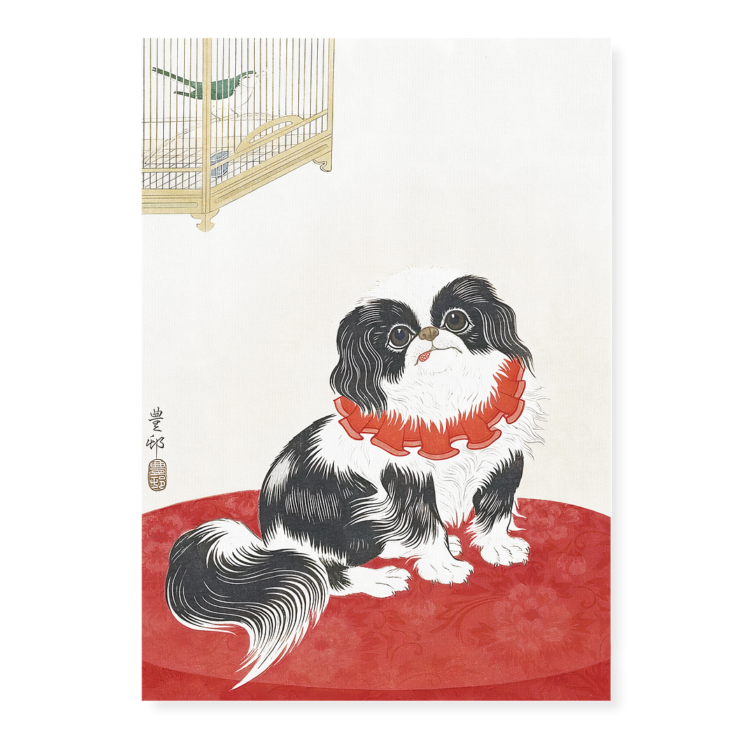 Pug Dog By Ohara Koson - Art Print