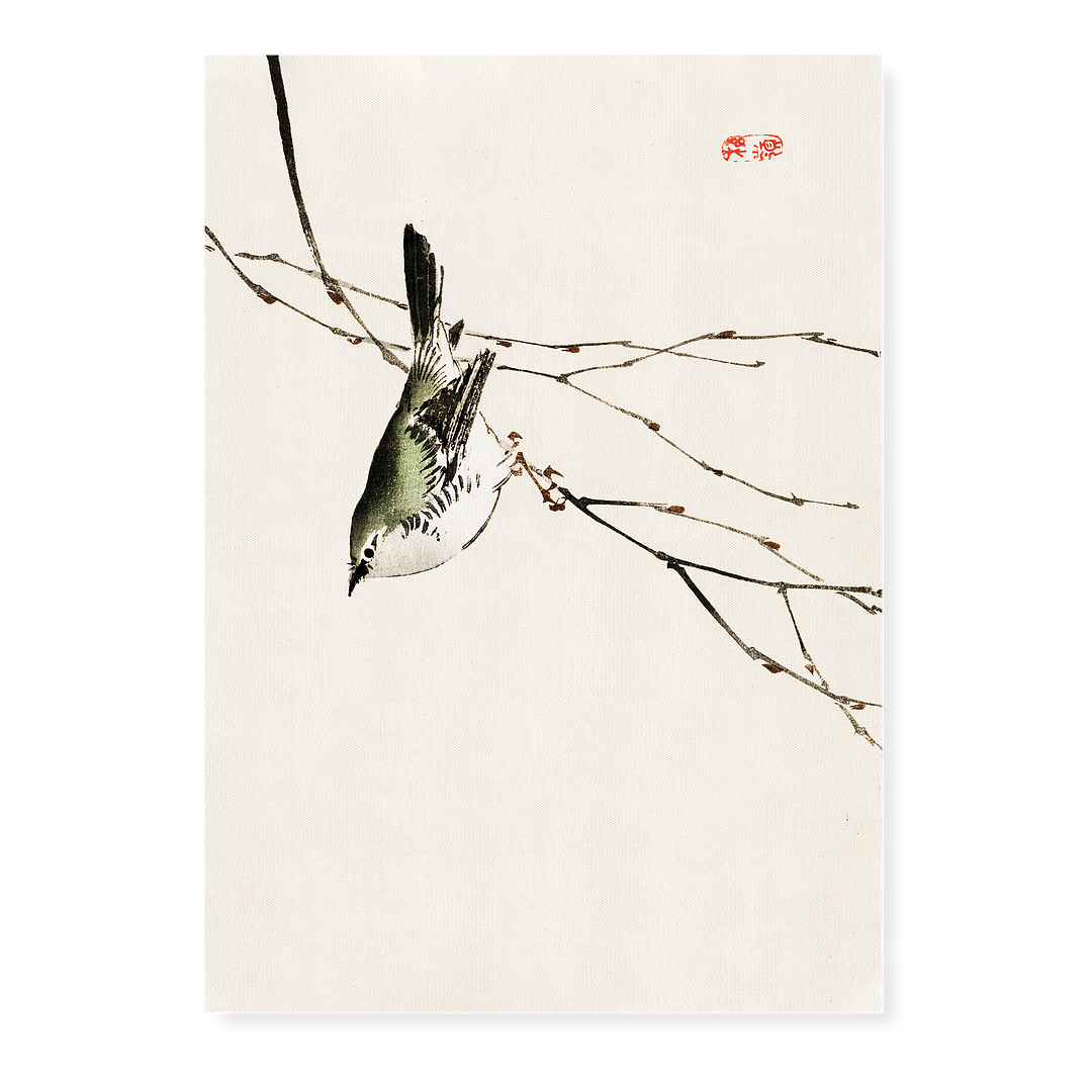 Tit by Kōno Bairei - Art Print