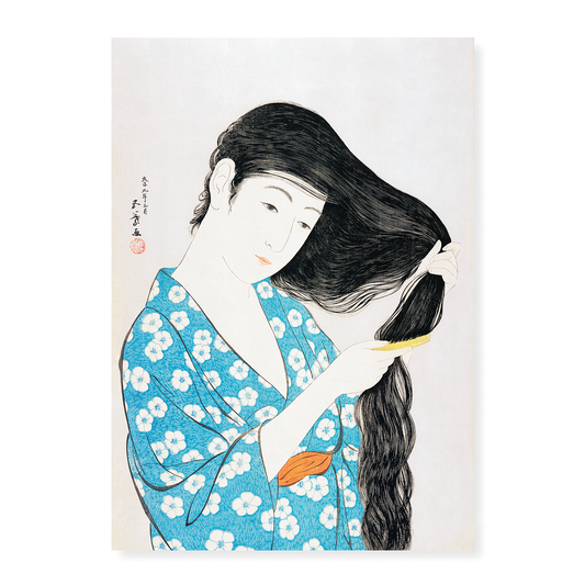 Woman Combing Her Hair by Goyō Hashiguchi - Art Print