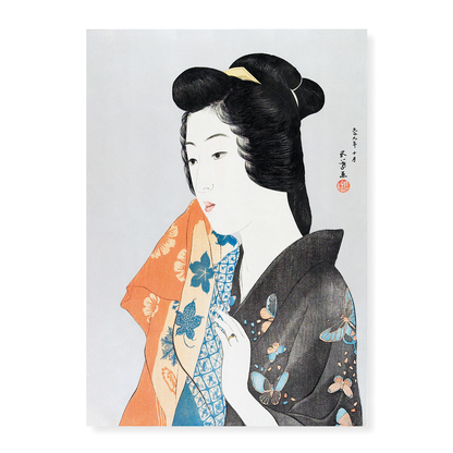 Woman Holding a Hand Towel by Goyō Hashiguchi - Art Print