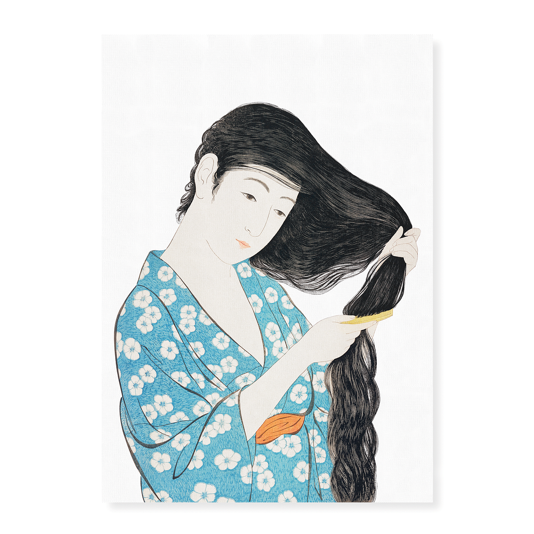 Woman Combing Her Hair (Cutout) by Goyō Hashiguchi - Art Print