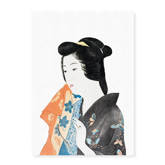 Woman Holding a Hand Towel by Goyō 5(Cutout) Hashiguchi - Art Print