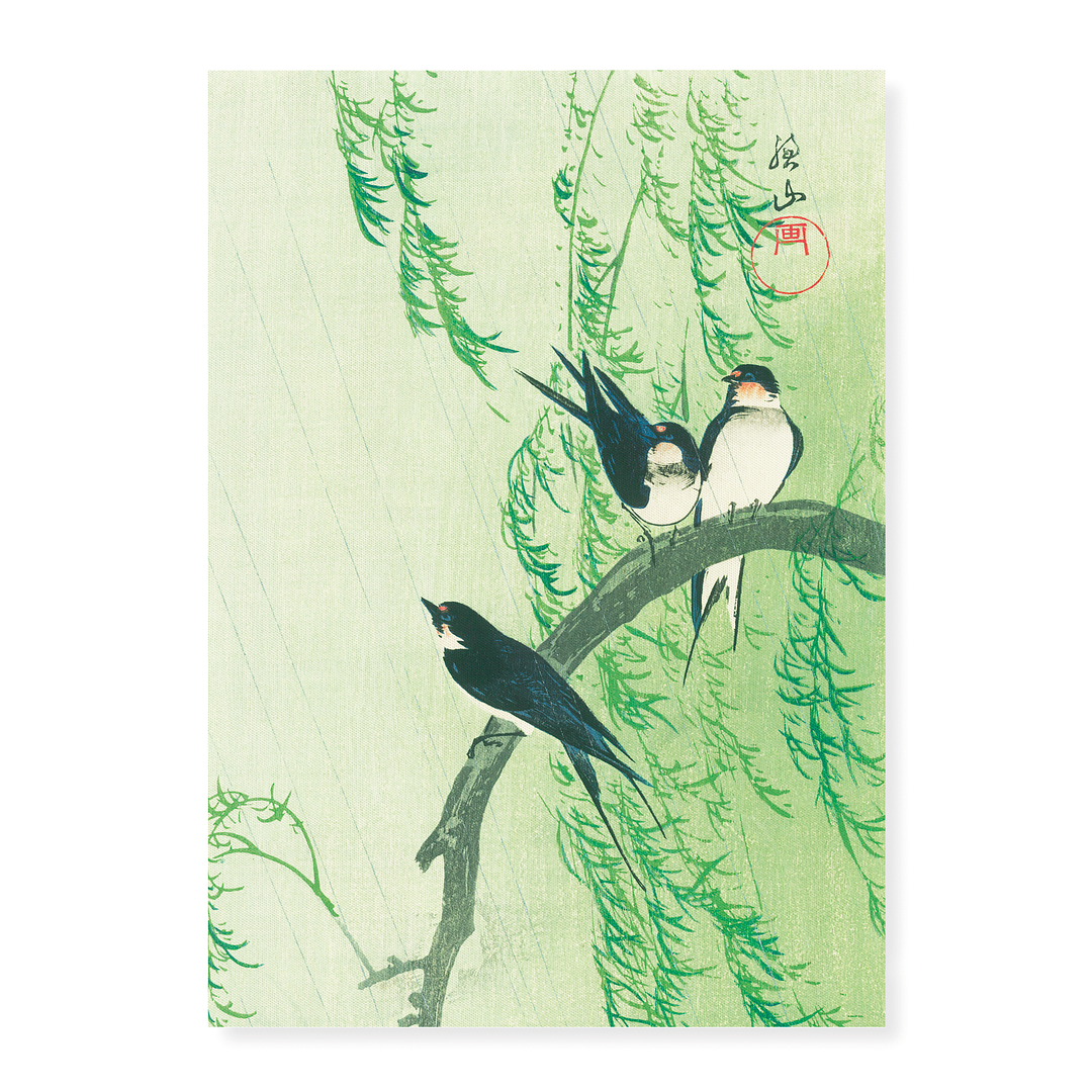 Barn Swallows and Willow - Art Print