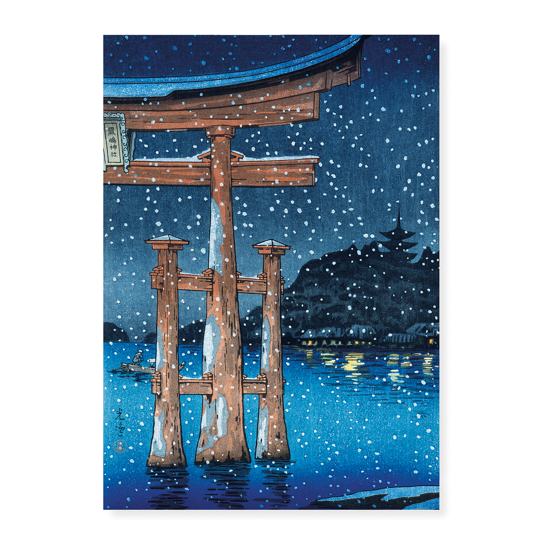 Miyajima in Snow by Tsuchiya Koitsu - Art Print