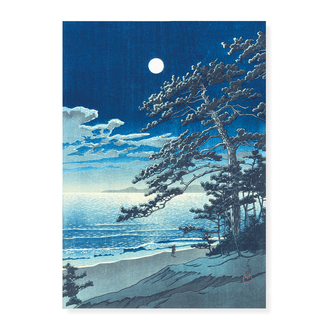 Spring Moon, Ninomiya Beach - Art Print