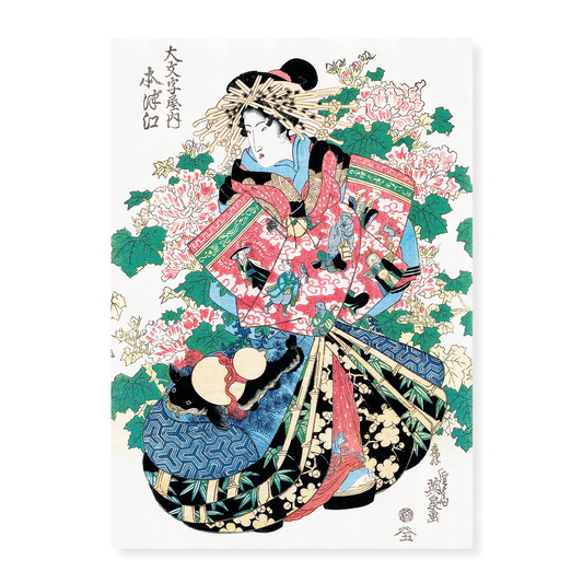 Japanese woman by Keisai Eisen - Art Print