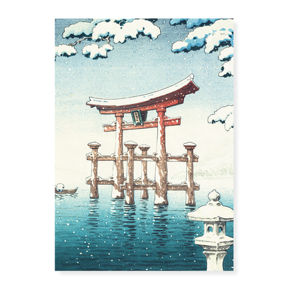 Snow at Miyajima - Art Print