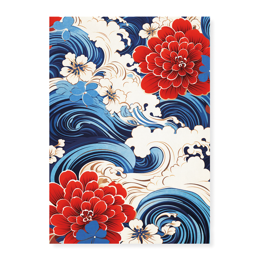 Wavy flower pattern - Art Print