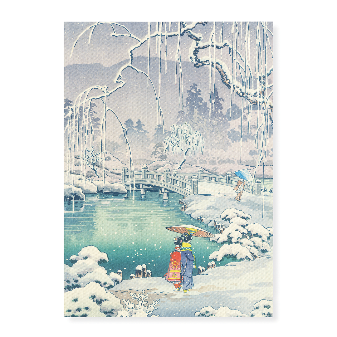 Spring Snow at Maruyama, Kyoto  - Art Print