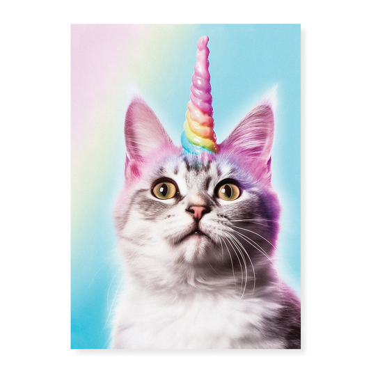 Cat with a unicorn horn - Art Print