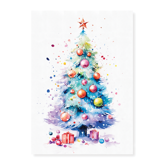 Colourful Christmas tree - Art Print
