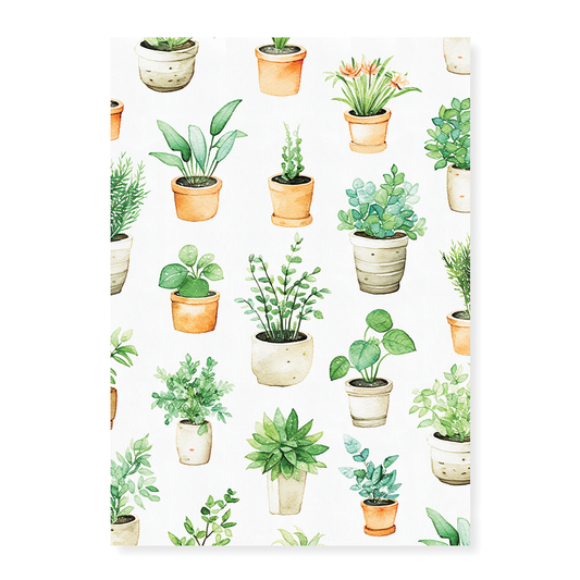 Potted plants pattern - Art Print
