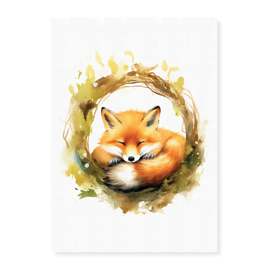Fox sleeping - Art Print