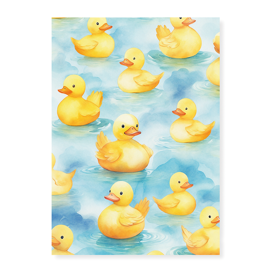 Pattern of duck in water - Art Print