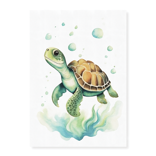 Turtle in the water - Art Print