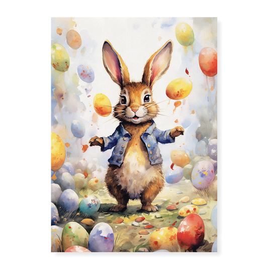 Easter bunny with his eggs - Art Print
