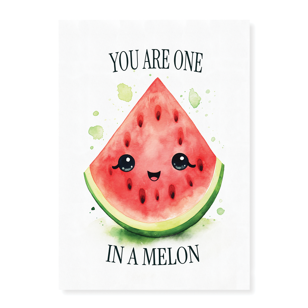 One i a melon Watercolour style - Art Print