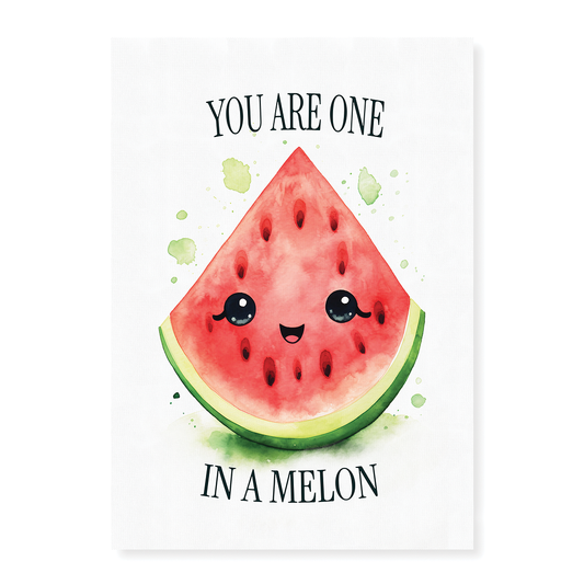 One i a melon Watercolour style - Art Print