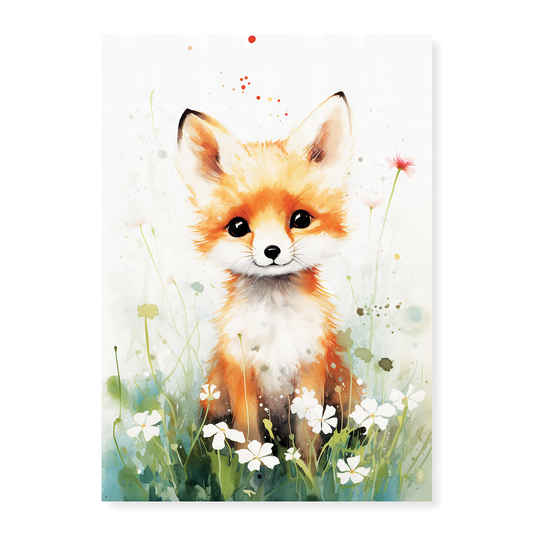 Cute little fox - Art Print