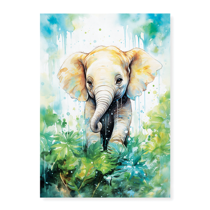 Elephant in the jungle - Art Print