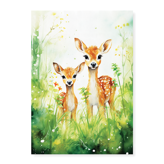 Two cute deer - Art Print