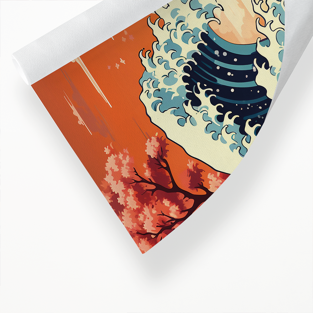 Great wave art deco style - Art Print