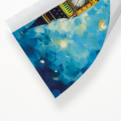 The Big Ben painting at night in Van Gogh style - Art Print