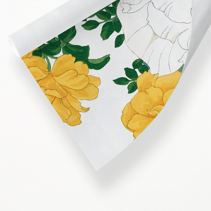 White & Yellow Roses By Tanigami Kônan Art-Print