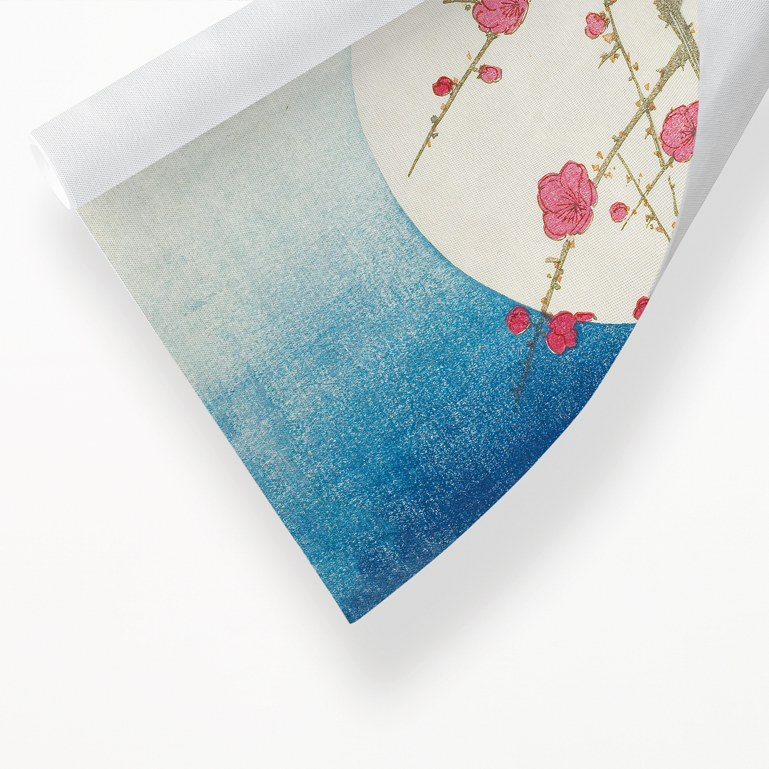 A Red Plum Branch against the Summer Moon By Hiroshige  - Art Print