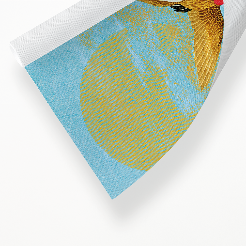 Two sarus crane flying in front of the moon - Art Print