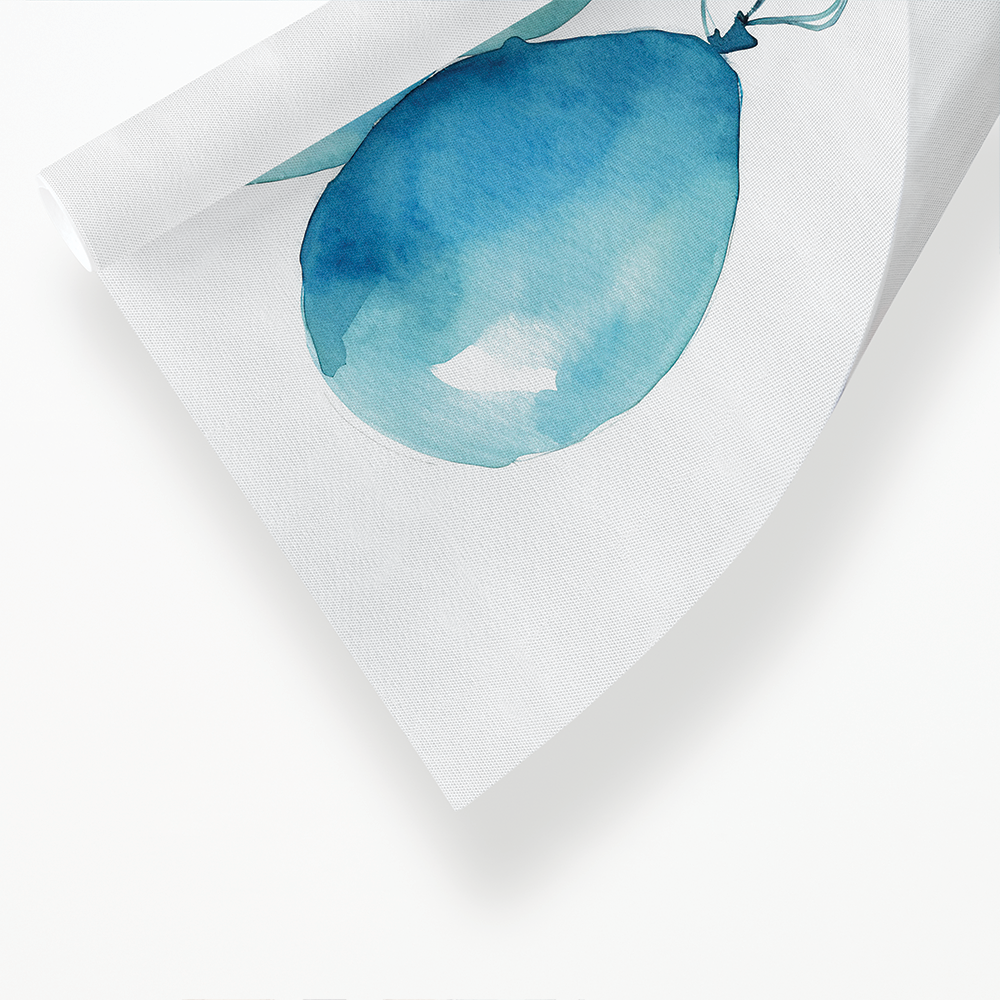 Bear holding blue balloons - Art Print