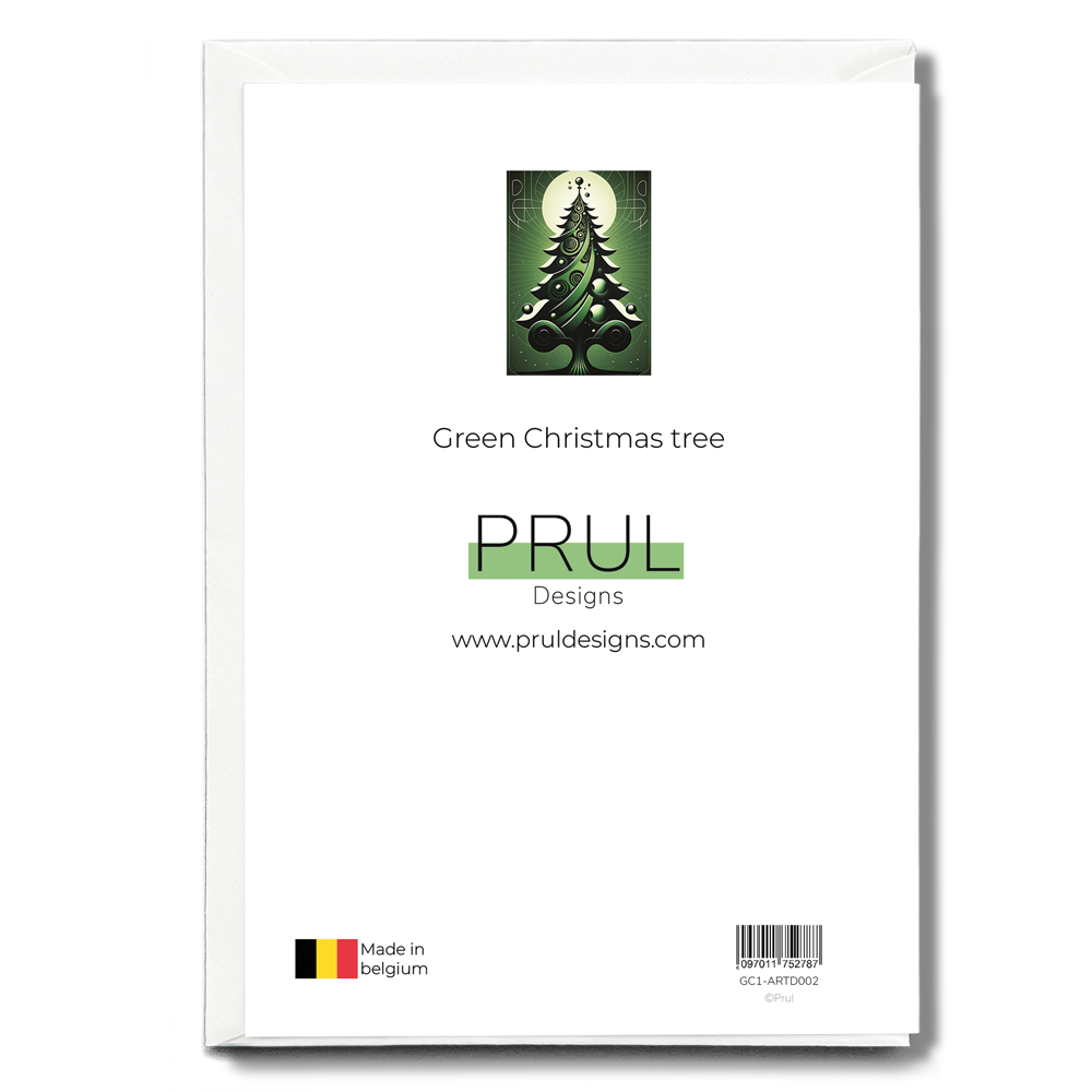 Green Christmas tree  - Greeting Card
