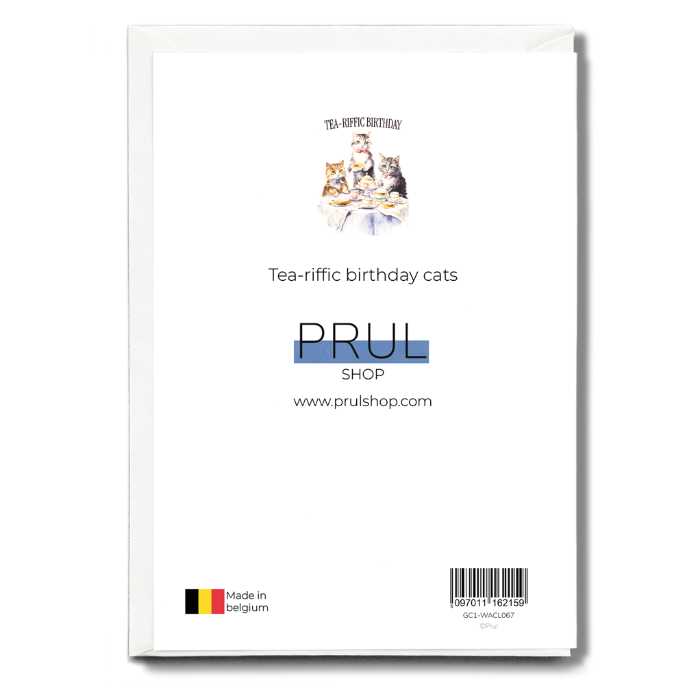 Tea-riffic birthday cats - Greeting Card