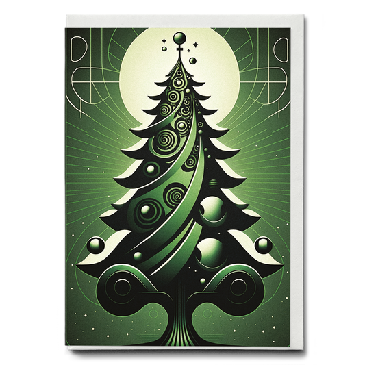 Green Christmas tree  - Greeting Card