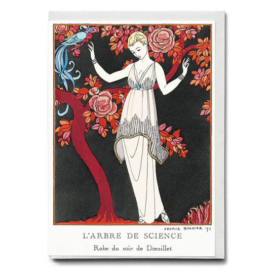 L'Arbre de science: Robe du soir de Doeuillet by George Barbier - Greeting Card