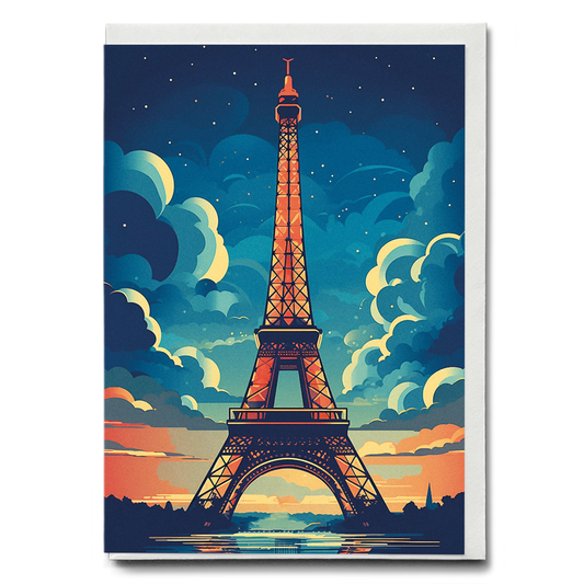Paris at dusk - Greeting Card