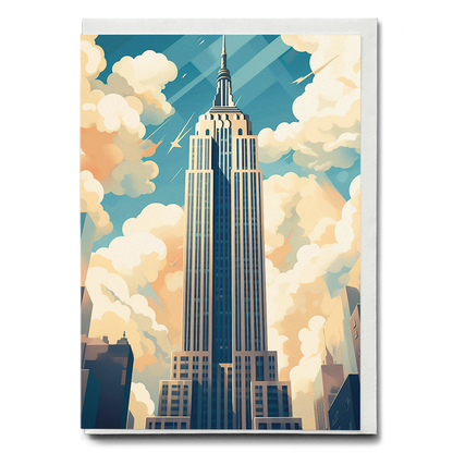 Empire State Building Art Deco style  - Greeting Card
