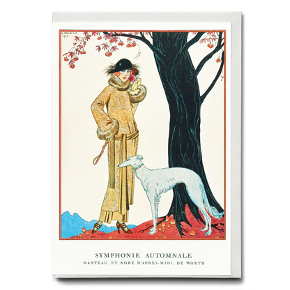 Autumn Symphony: Mantle and Afternoon Dress - Greeting Card