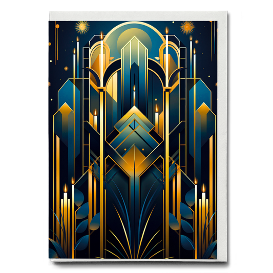 Birthday candle pattern art deco - Greeting Card